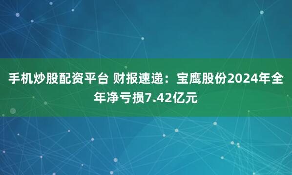 手机炒股配资平台 财报速递：宝鹰股份2024年全年净亏损7.42亿元